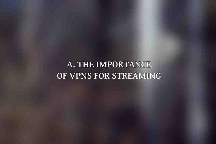 A. The Importance of VPNs for Streaming