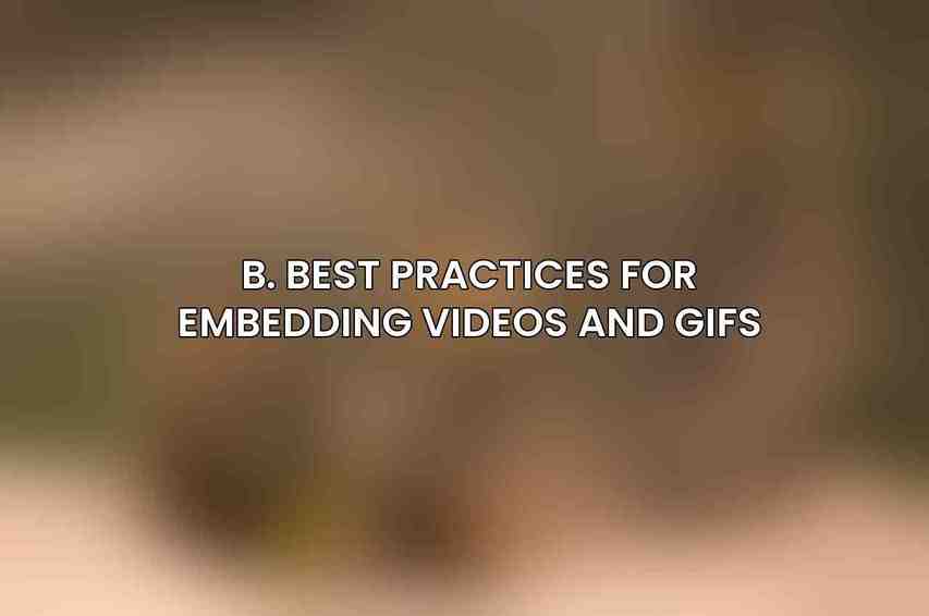 B. Best Practices for Embedding Videos and GIFs