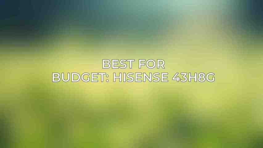 Best for Budget: Hisense 43H8G