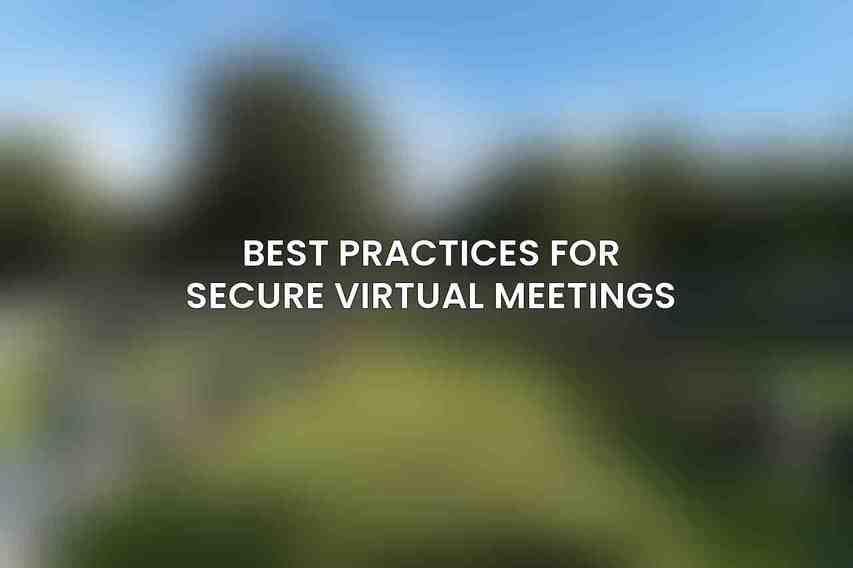 Best Practices for Secure Virtual Meetings