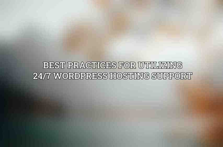 Best Practices for Utilizing 24/7 WordPress Hosting Support