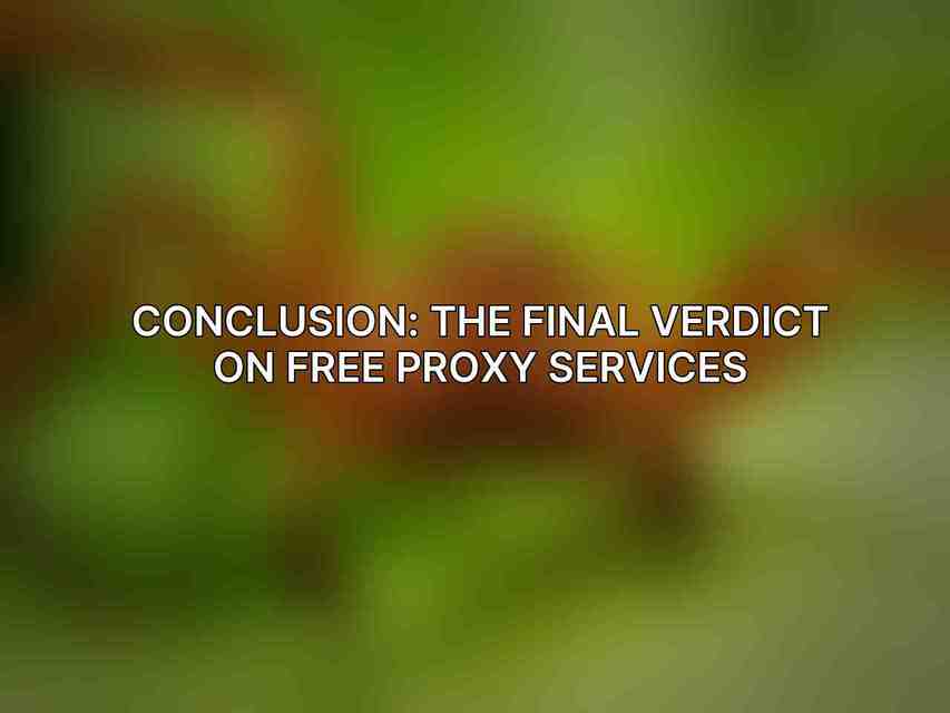 Conclusion: The Final Verdict on Free Proxy Services