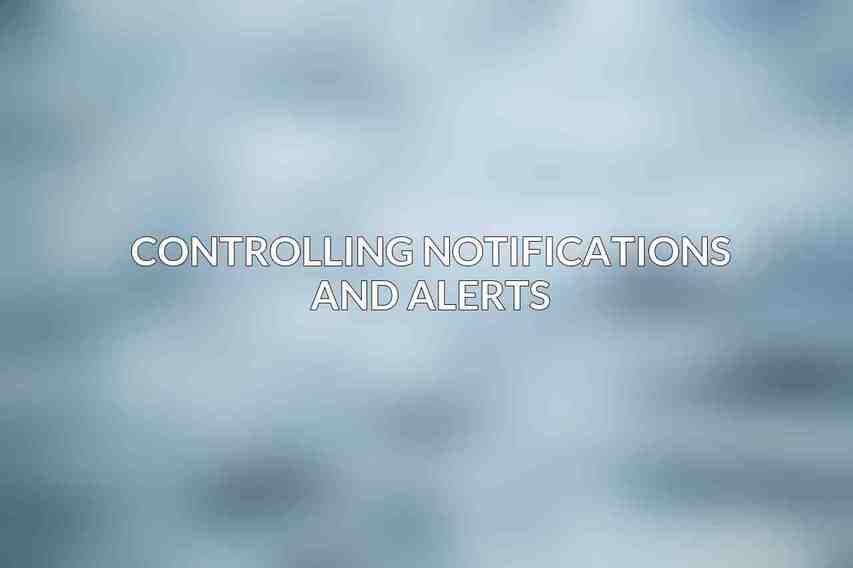 Controlling Notifications and Alerts