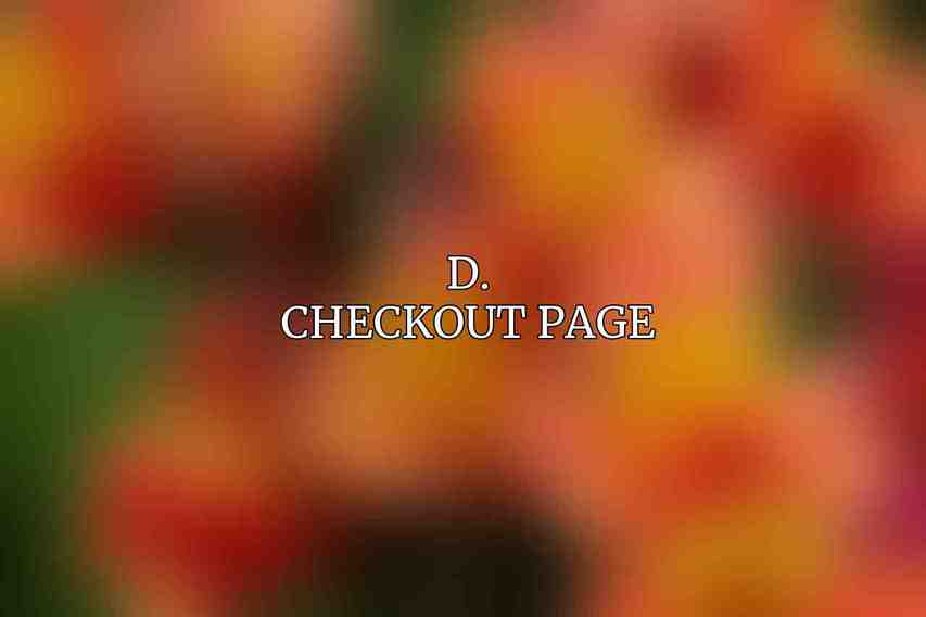 D. Checkout Page