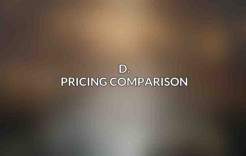 D. Pricing Comparison