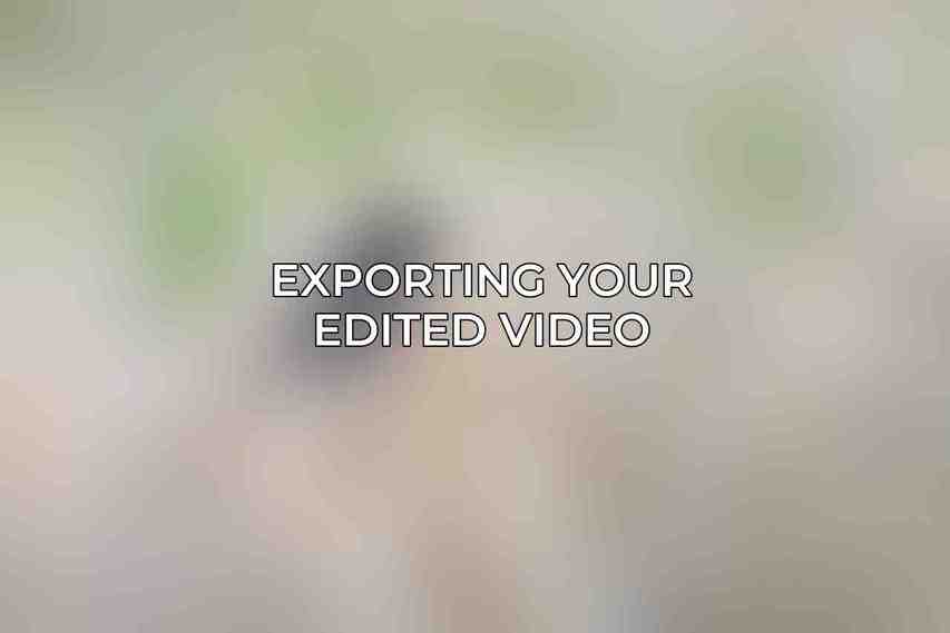 Exporting Your Edited Video