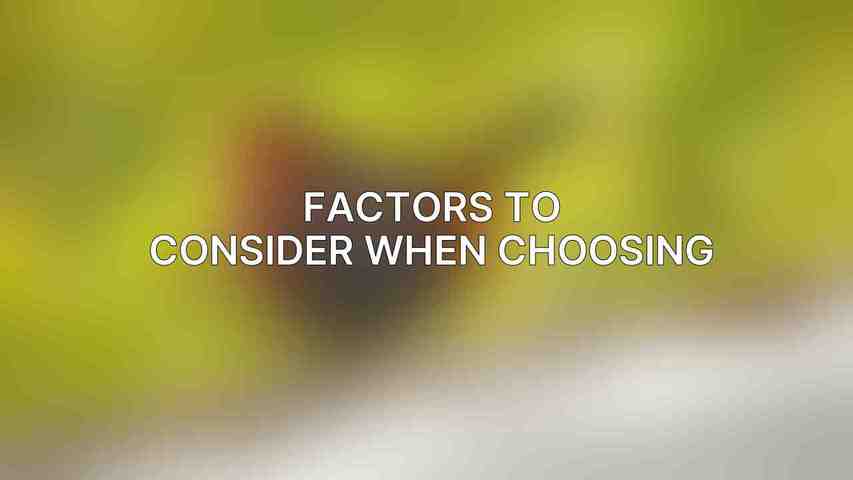 Factors to Consider When Choosing