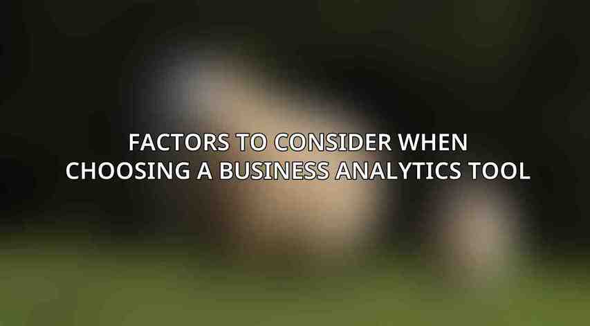 Factors to Consider When Choosing a Business Analytics Tool