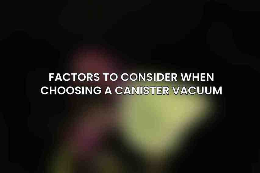 Factors to Consider When Choosing a Canister Vacuum