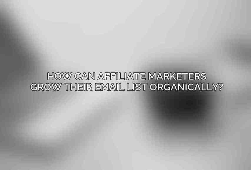 How can affiliate marketers grow their email list organically?