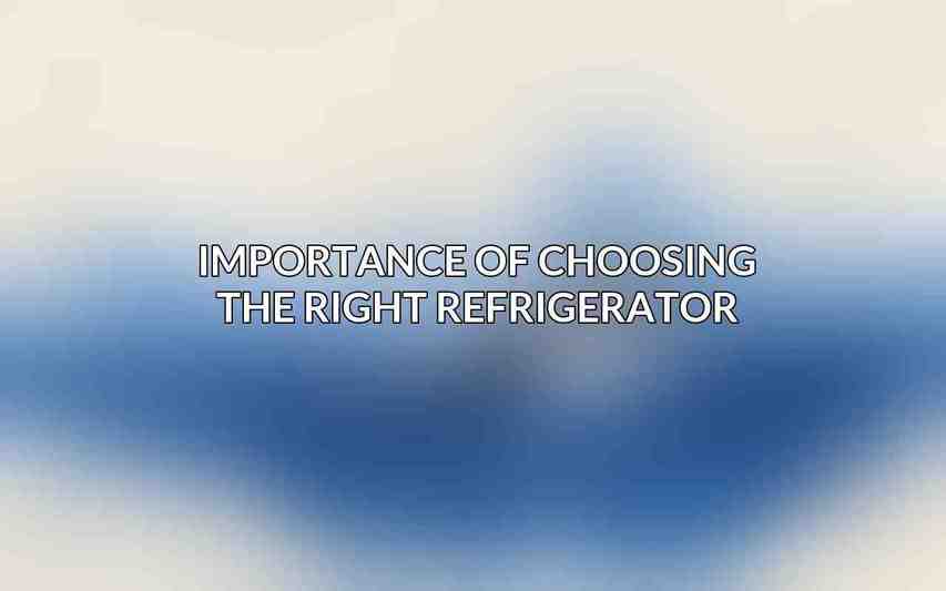 Importance of choosing the right refrigerator