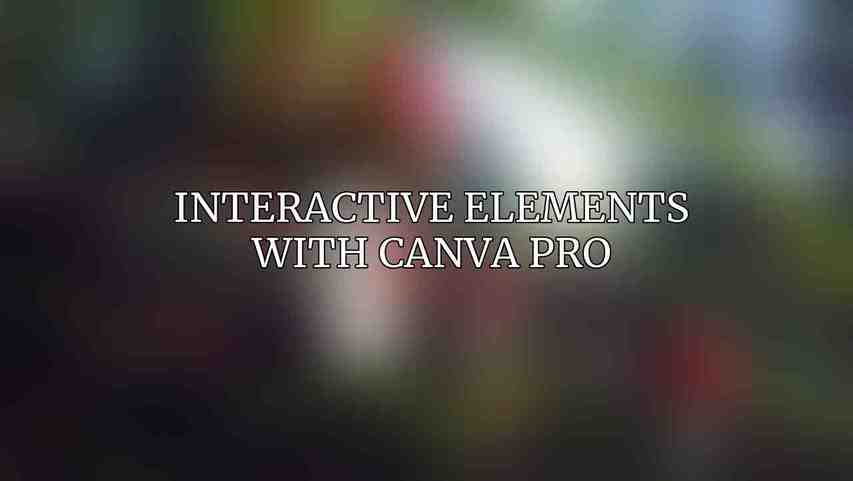 Interactive Elements with Canva Pro