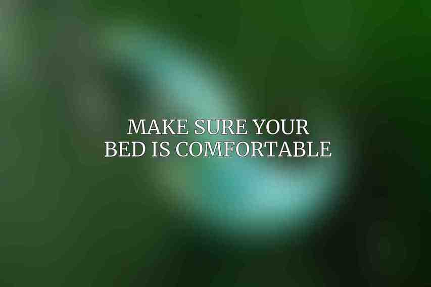Make Sure Your Bed is Comfortable
