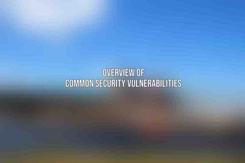 Overview of common security vulnerabilities