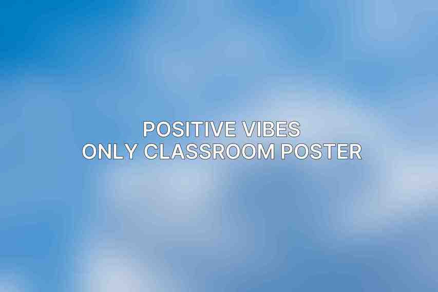 Positive Vibes Only Classroom Poster