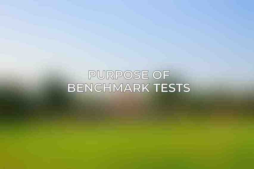 Purpose of Benchmark Tests