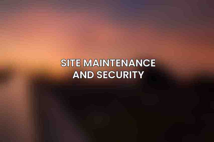Site Maintenance and Security: