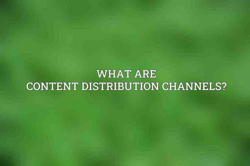 What are content distribution channels?