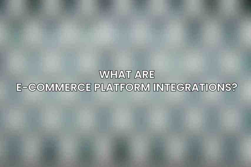 What are e-commerce platform integrations?