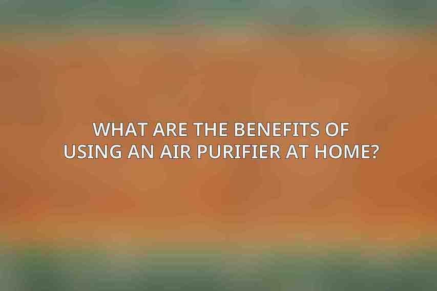 What are the benefits of using an air purifier at home?