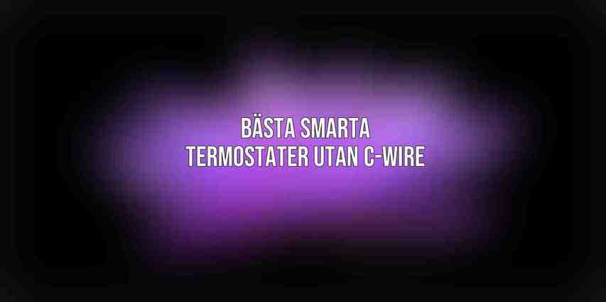 Bästa Smarta Termostater utan C-wire