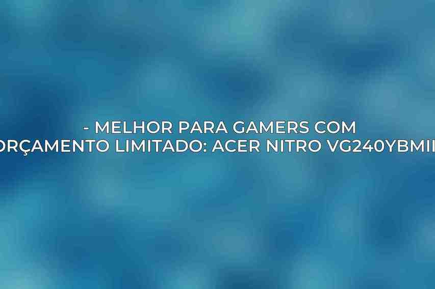 - Melhor para Gamers com Orçamento Limitado: Acer Nitro VG240Ybmiix