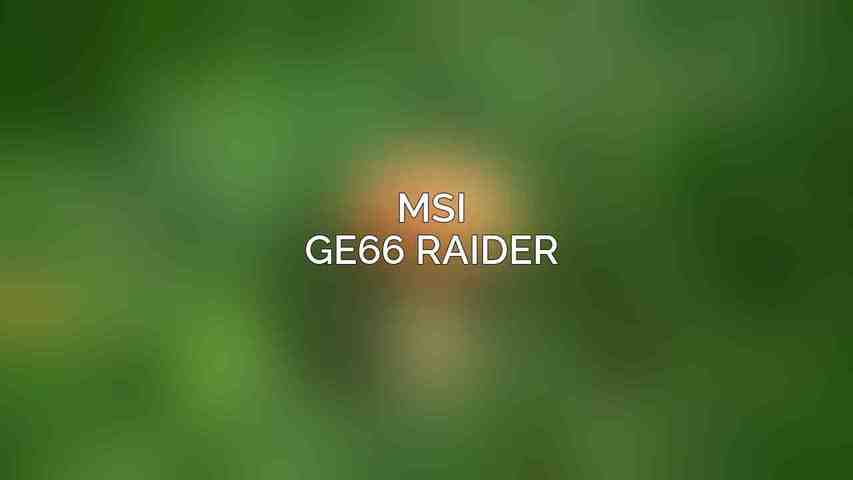 MSI GE66 Raider