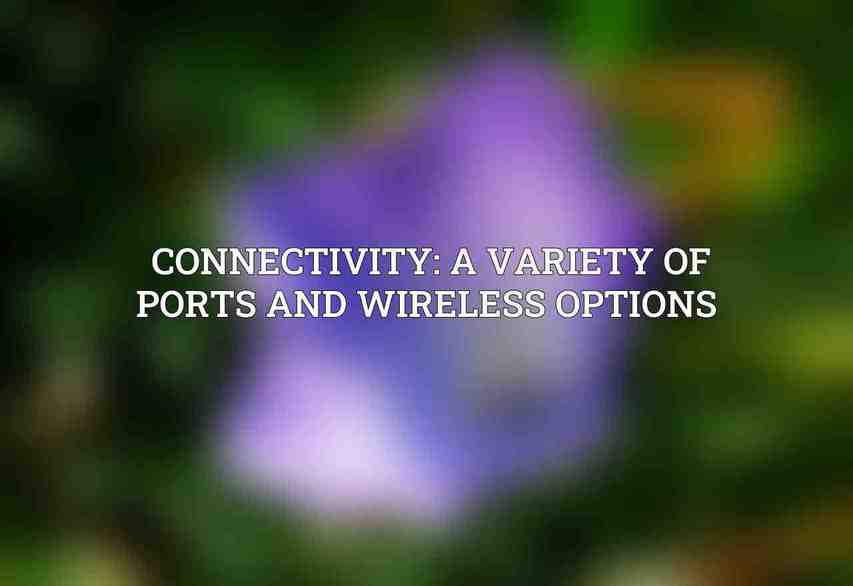 Connectivity: A Variety of Ports and Wireless Options 