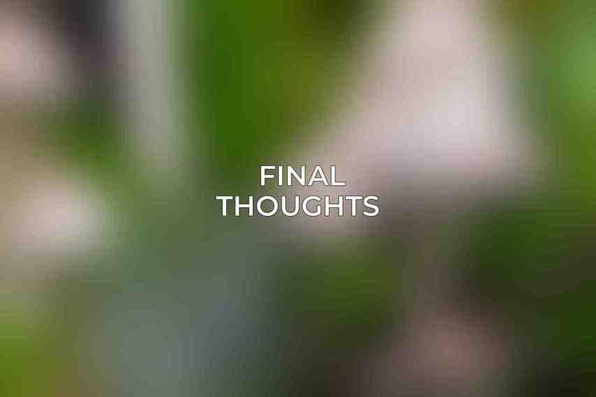 Final Thoughts 