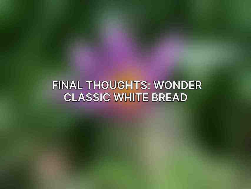 Final Thoughts: Wonder Classic White Bread 