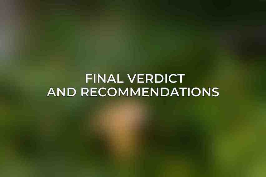 Final Verdict and Recommendations 