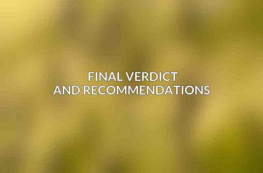 Final Verdict and Recommendations 