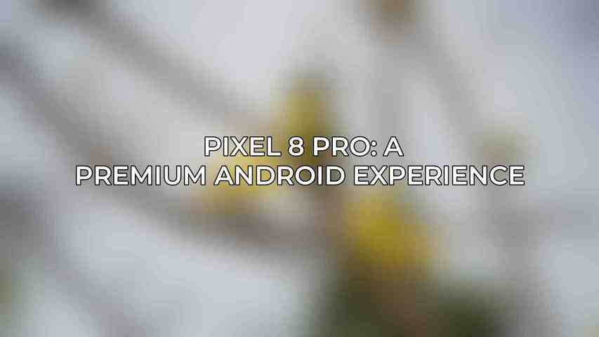 Pixel 8 Pro: A Premium Android Experience 