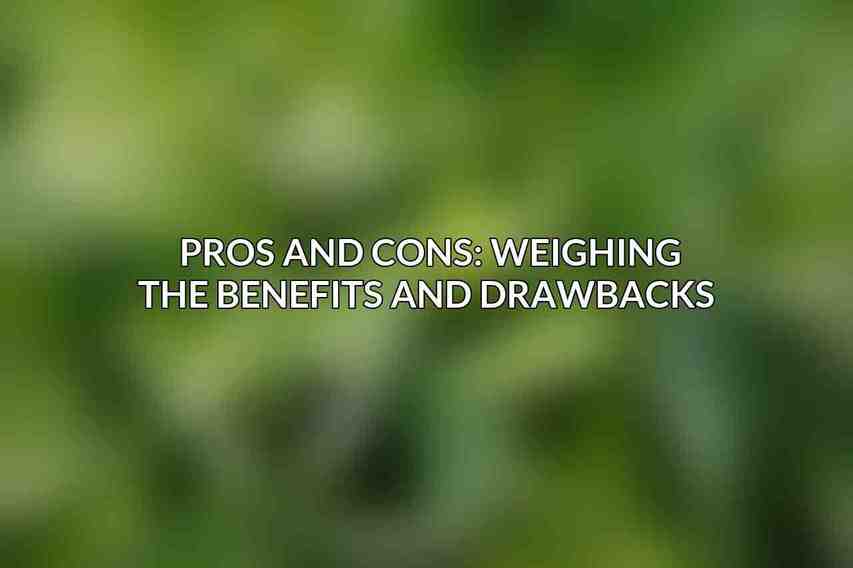 Pros and Cons: Weighing the Benefits and Drawbacks 