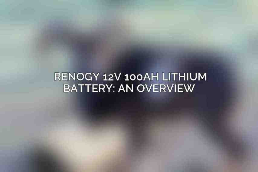 Renogy 12V 100Ah Lithium Battery: An Overview 