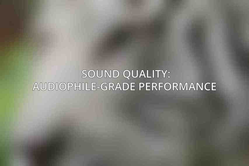 Sound Quality: Audiophile-Grade Performance 