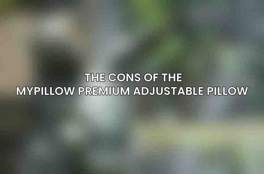 The Cons of the MyPillow Premium Adjustable Pillow 