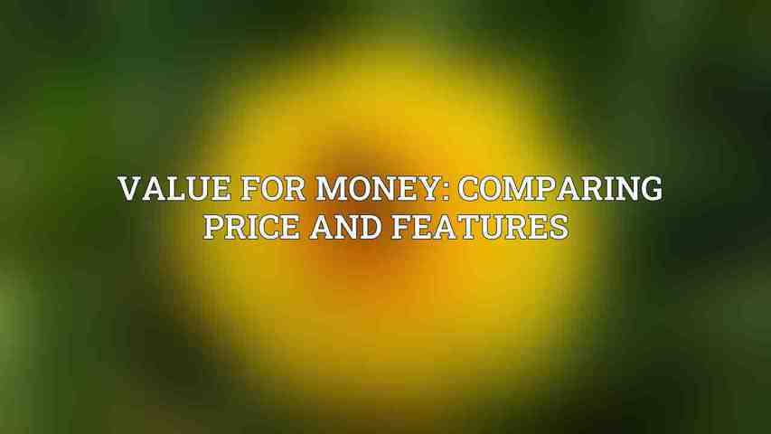 Value for Money: Comparing Price and Features 
